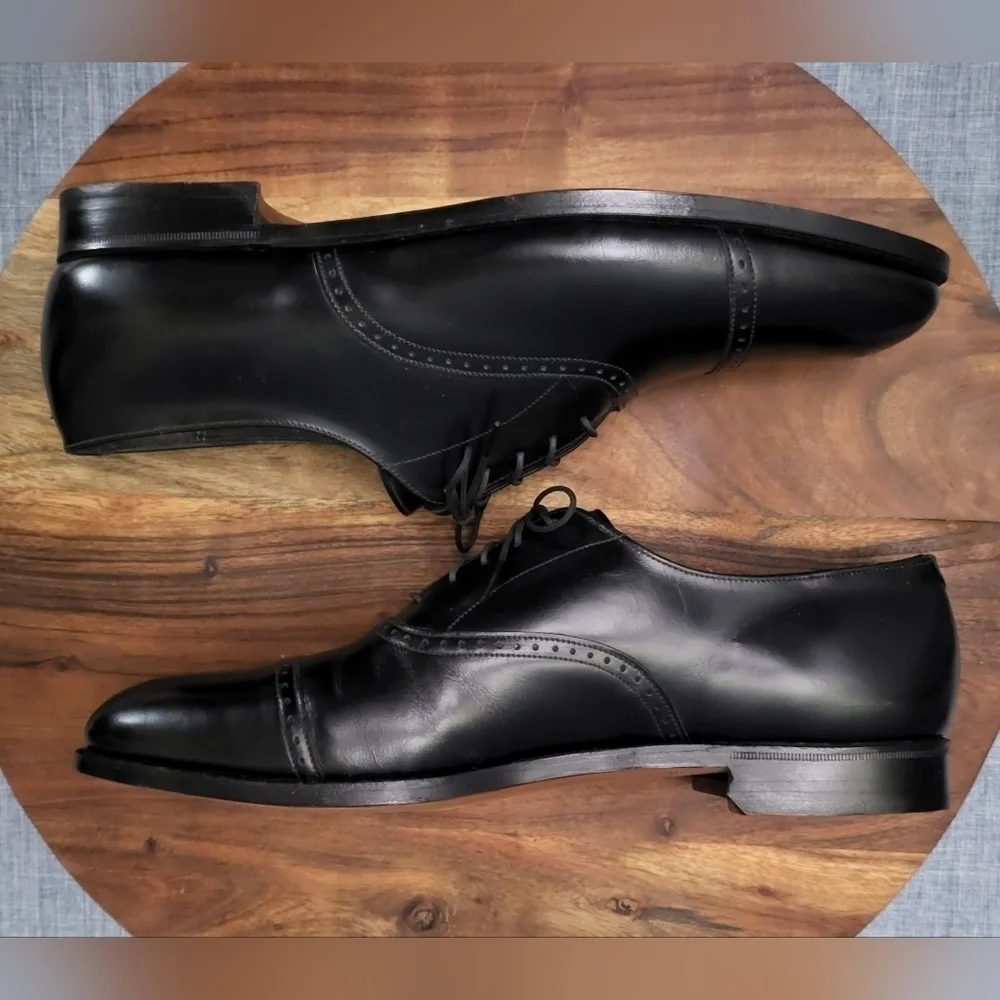 E.T. WRIGHT Dress Oxford Cap Toe Black Size 13 B